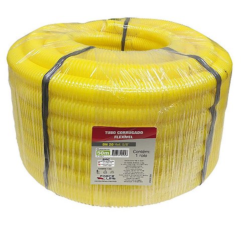 ELETRODUTO CORRUGADO FLEXIVEL 20MM X 50M AMARELO FORCELINE