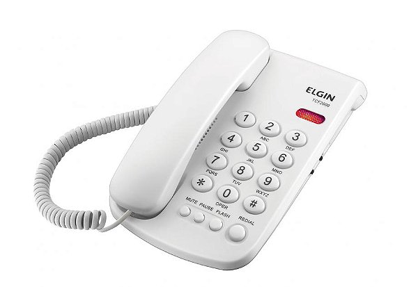 Telefone de Mesa com Fio TCF200 Branco Elgin