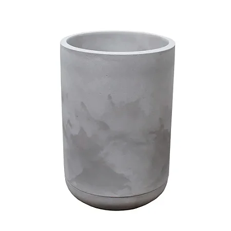 Conjunto Match 36 Vaso E Prato Cimento Queimado Japi