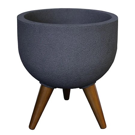 Vaso Plastico Decore 33 Redondo Grafite Japi