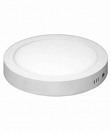 Painel Plafon Led Sobrepor Abs Super Eco Redondo 24W Branco 6500K Ourolux