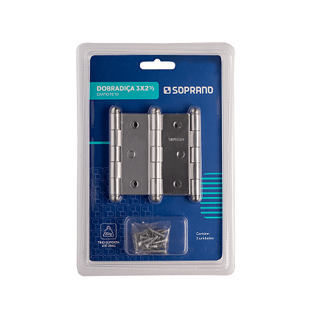 Dobradiça 3 1/2X3 Com Anel Reto Cromado Soprano