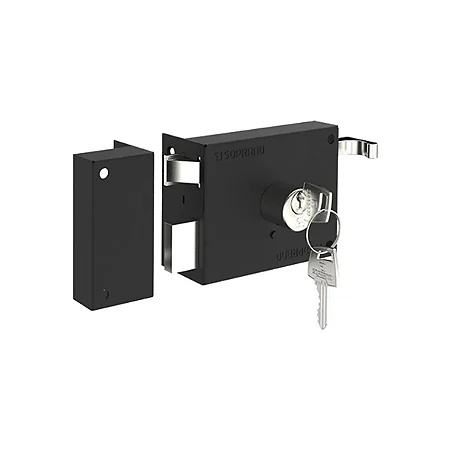 Fechadura Sobrepor Pratice Preto Soprano