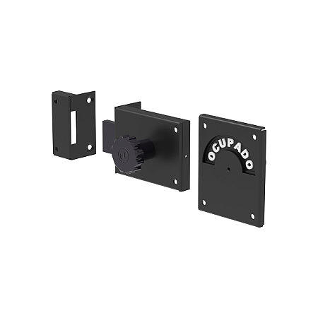 Fechadura Para Banheiro Livre / Ocupado Preto Soprano