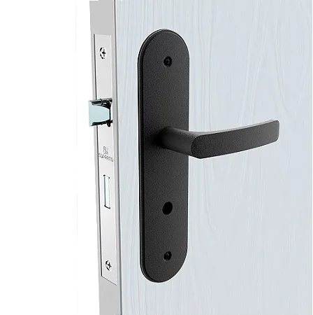 Fechadura Pali Espelho 43 Preto Fosco Banheiro (B40Xe53) Soprano