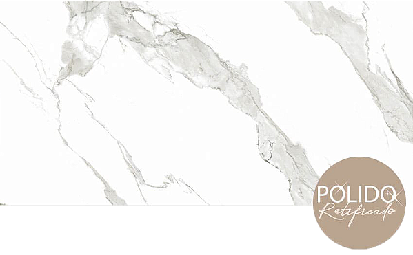 Piso Semi Gres 60X120 Polido Gran Statuario (Lb) Cx2,16 Formigres - cx2,160
