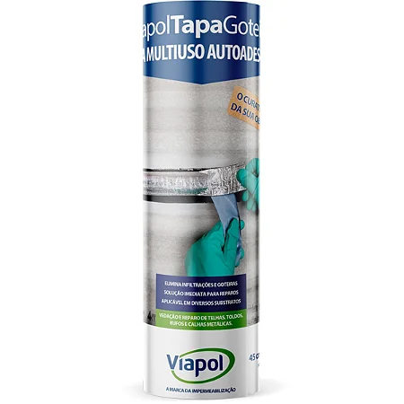 Fita Tapa Goteira Aluminizada 45Cmx10M Viapol