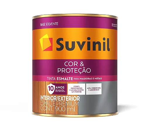 Esmalte Acetinado Cor & Proteção Base Solvente Marrom Barroco 0.9L Suvinil