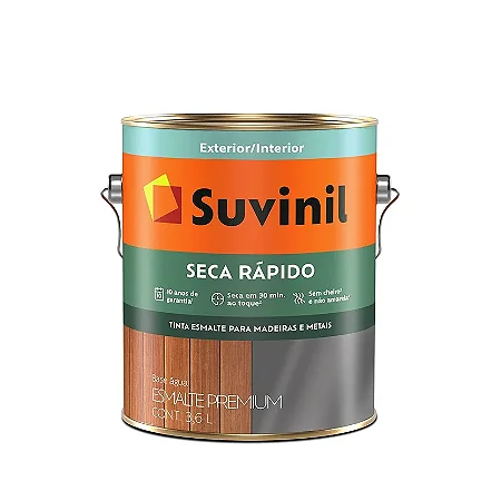 Esmalte Brilhante 3.6L Seca Rapido Preto Suvinil