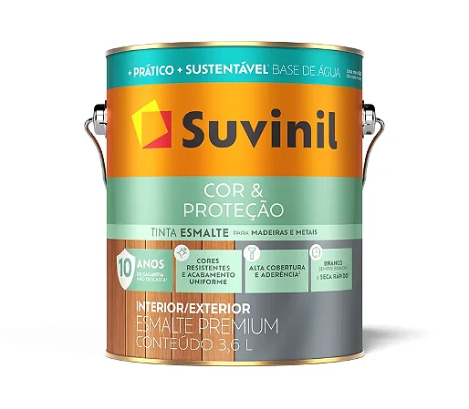 Esmalte Fosco Cor & Proteção Base Agua 3.6L Preto Suvinil