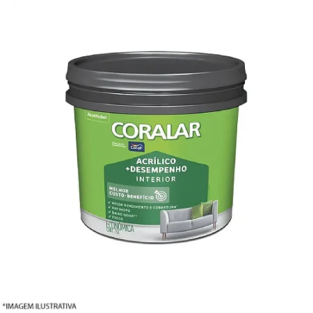 Tinta Acrilica Fosco 15L Coralar Branco Balde Coral