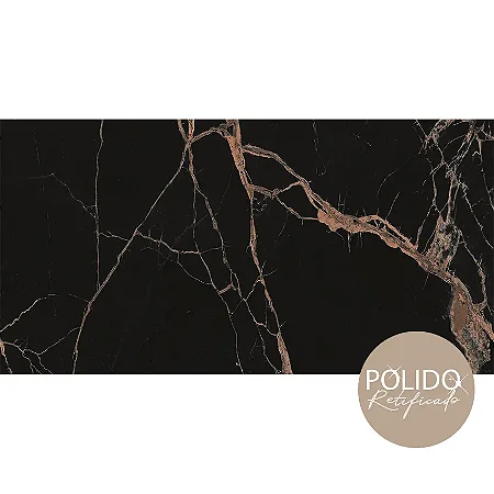 Piso Semi gres 60X120 Gran Titanium Black Polido (Lb) Cx2,16 Formigres - cx2,160