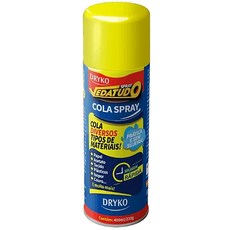 Cola Spray Permanente Vedatudo Secagem Rapida 400ml Dryko