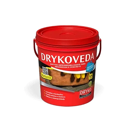 Aditivo Impermeabilizante Hidrofugo Para Concreto E Argamassa Drykoveda Galao 3,6L Dryko