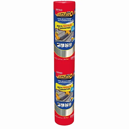 Fita Manta Asfaltica Adesiva Aluminizada Multiuso Vedatudo Drykofita 90cm 10m Dryko