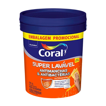 Tinta Acrilica Super Lavavel Branco Coral