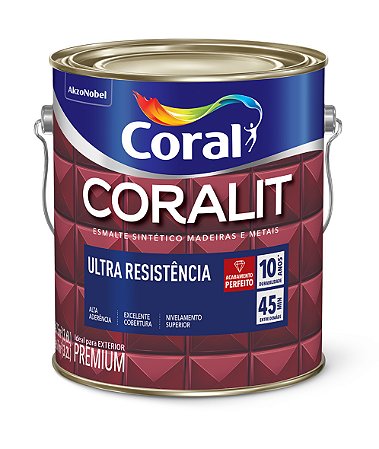 ESMALTE SINTETICO CORALIT ULTRA RESISTENCIA ACETINADO BRANCO 3,6L CORAL