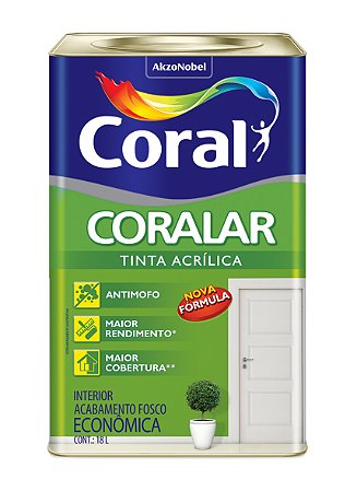 TINTA ACRILICA FOSCO CORALAR BRANCO 18L CORAL