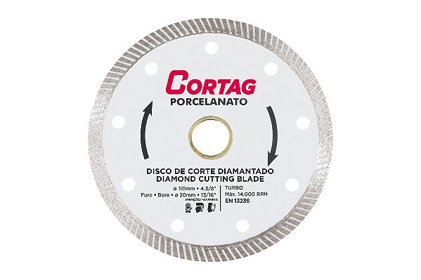 DISCO DIAMANTADO PORCELANATO 110 MM 60863 CORTAG