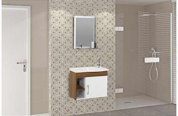 Toucador Kit Turim 55 Suspenso Nogal Rorato