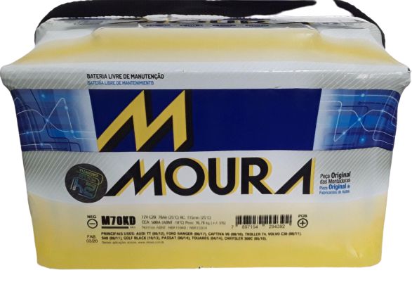 Bateria Moura 70Ah M70KD / M70KE - Reis Baterias: Pague em 10X SEM JUROS