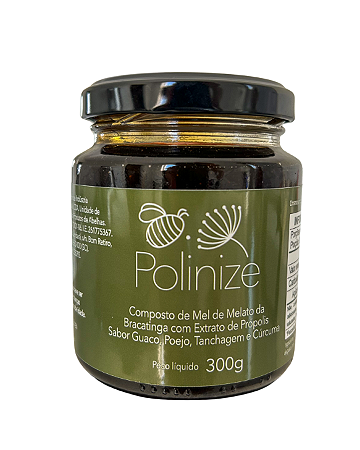 Composto de Mel Melato de Bracatinga com Extrato de Própolis, Guaco, Poejo, Tanchagem e Cúrcuma 300g