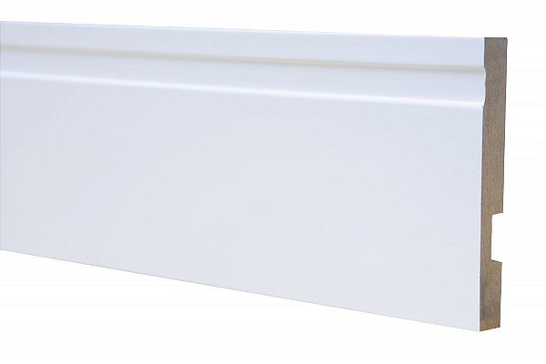 Rodapé em Madeira 120x2400MM Branco C/ Friso