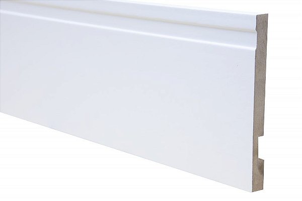 Rodapé em Madeira 80x2400MM Branco C/ Friso