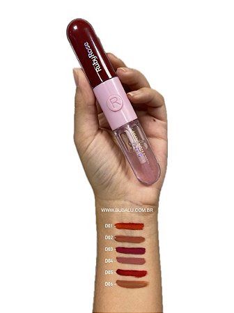 Batom DUO várias cores ( gloss transparente + Batom Matte longa duração ) - Ruby Rose