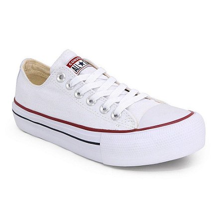 all star converse plataforma branco