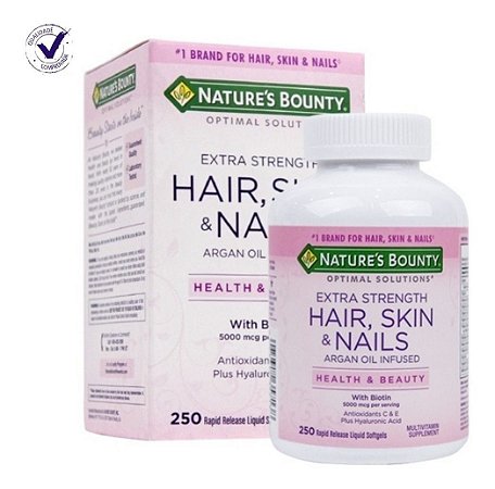 Hair, Skin & Nails Cabelo Pele 250 Cápsulas Nature's Bounty