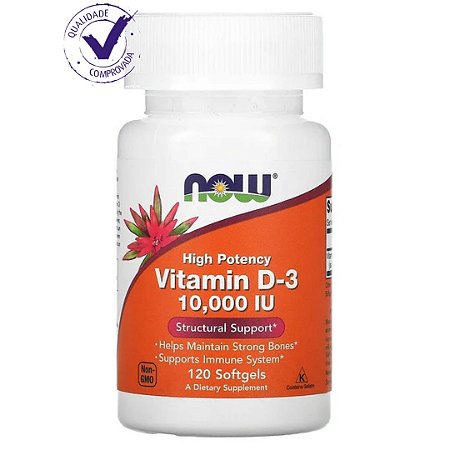 Vitamina D3 10.000 Ui 120caps Now Foods