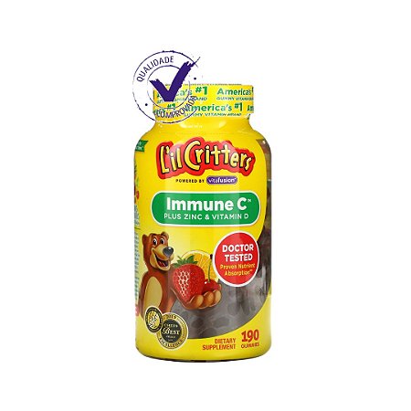 Immune C Infantil Plus Zinc & Vitamin D Lil Critters 190 Und