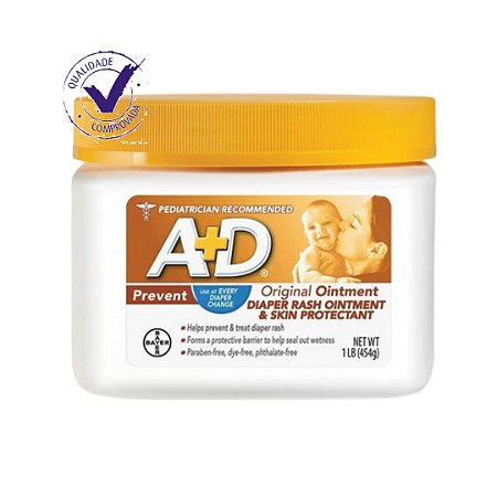 Creme A+D Oxido de Zinco Ação Preventiva para Bebê Pote 454g