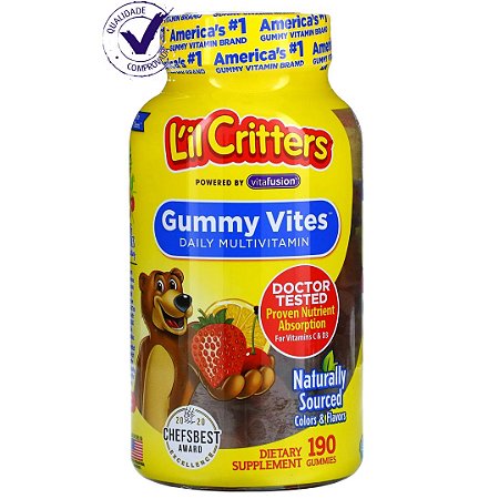 L'il Critters Multivitamínico Completo Gummy Vites 190 Gomas