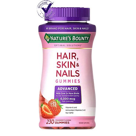 Hair Skin E Nails 6,000 Mcg Com Biotin Gummies 230 Gomas