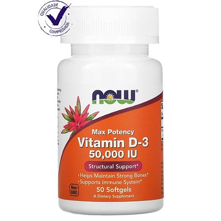 Vitamina D3 Now Foods 50000 Iu 50 Softgels