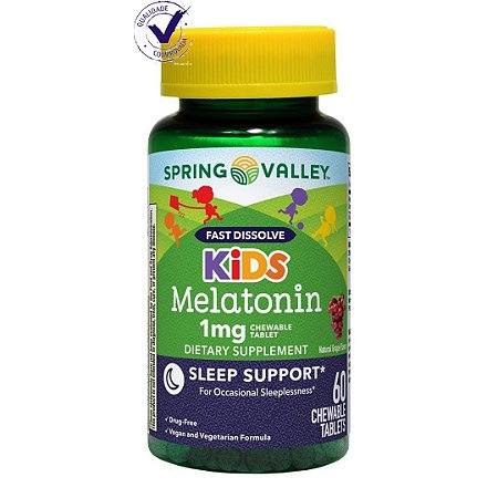Melatonin Kids Spring Valley Com 60 Tablets - 1 mg