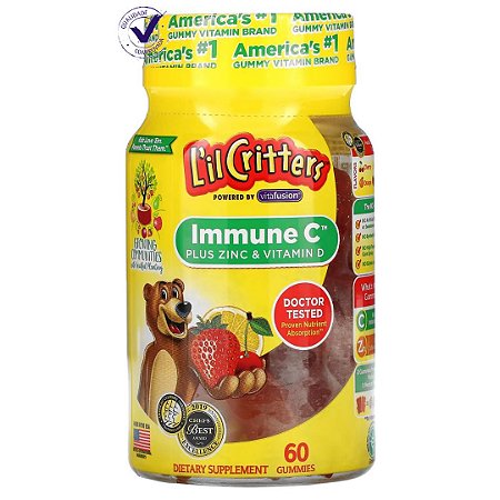 Lil Critters Immune C + Zinc And Vit D 60 Gomas
