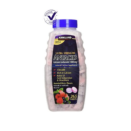 Pastilha Antiácido 1000Mg Kirkland Com 265 Tabletes