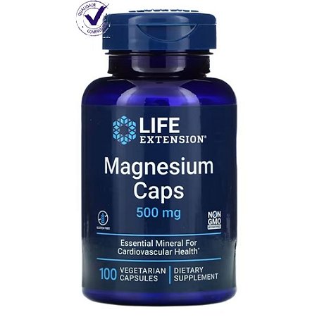 Magnésio 500mg Life Extension 100 Cápsulas Veganas