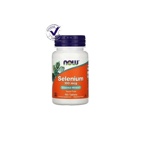 Selênio Selenium 100mcg 100 Tablets Now Foods