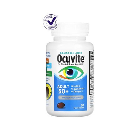 Ocuvite Adult 50+ Com Luteína, Zeaxantina E Ômega 3- 50 Caps