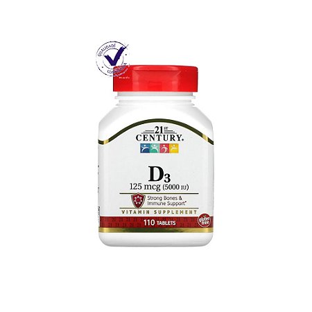 Vitamina D3 125mcg 5.000iu Century 110tabletes Usa = Jarrow