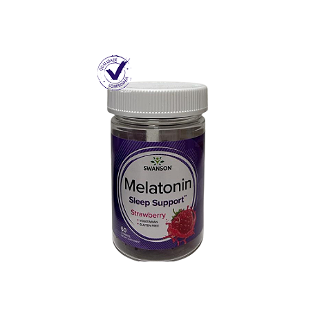 Melatonina Adulto 5 mg  Swanson, Morango - 60 Gomas