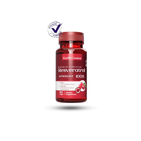 Resveratrol 100 Mg Earths Creation 60 Cápsulas Eua