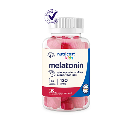 Melatonina Kids Gomas 1mg, 120 Gomas de Morango - Nutricost