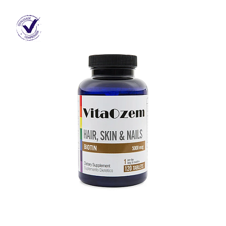 Biotina, 5.000 mcg, 120 tabletes - Vitaozem