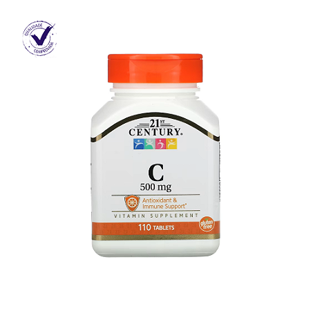 Vitamina C, 500 mg, 110 Comprimidos - 21st Century