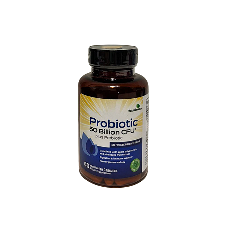 Probiótico + Prebiótico, 50 Bilhões de UFCs, 60 Cápsulas Vegetarianas (25 Bilhões de UFCs por Cápsula) - Futurebiotics